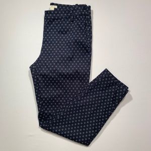 Patterned Slim Ankle Slacks NWOT